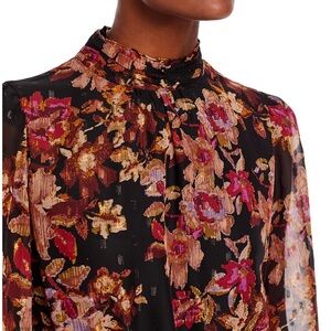 Aqua Black and Floral Dress